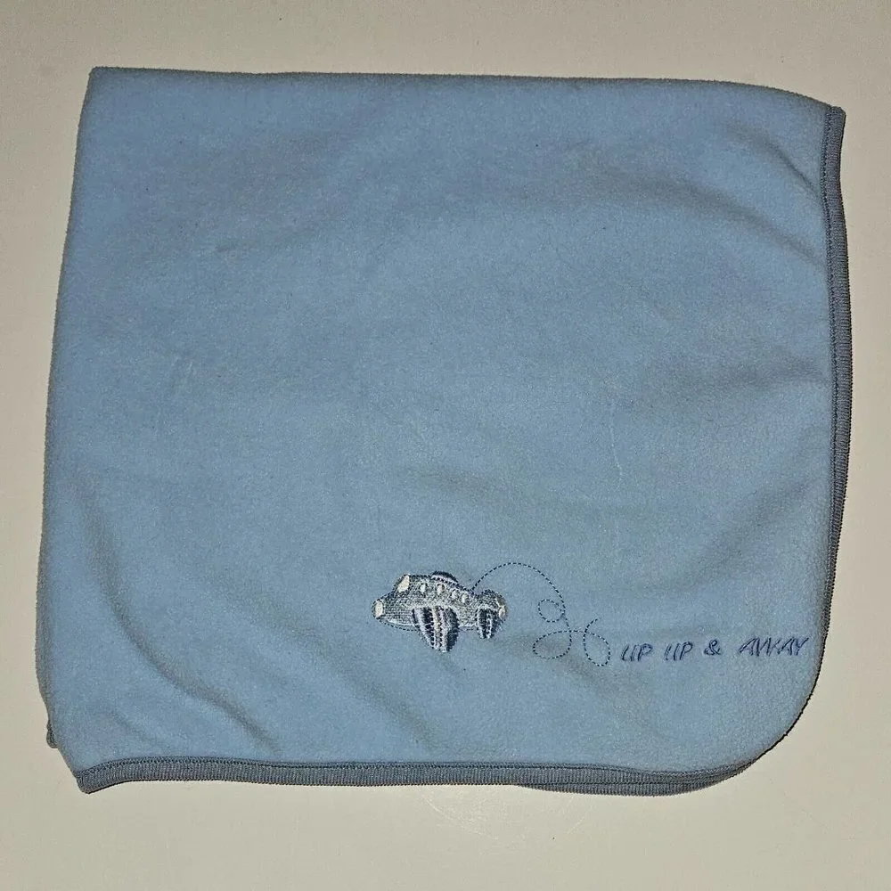 Up Up & Away Blue Airplane Baby Blanket Boy Fleece Lovey 120593 Sunrise Textile